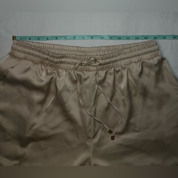 NWOT - NINE WEST Pants / Satin / Tan / Beige / Large / Pockets / Elastic Waist - Picture 8 of 8